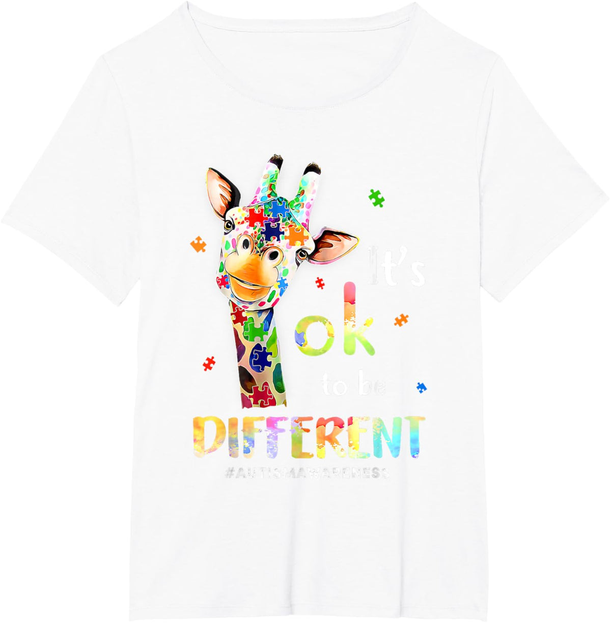 Autism Awareness Cute Giraffe Animal Its Ok To Be Different
