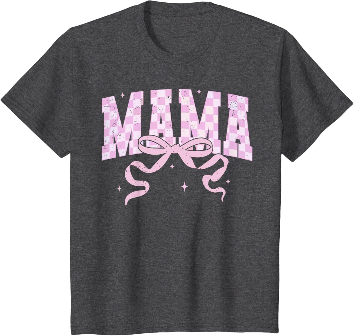 Retro Checkered Mama Coquette Mother's Day Pink Bow