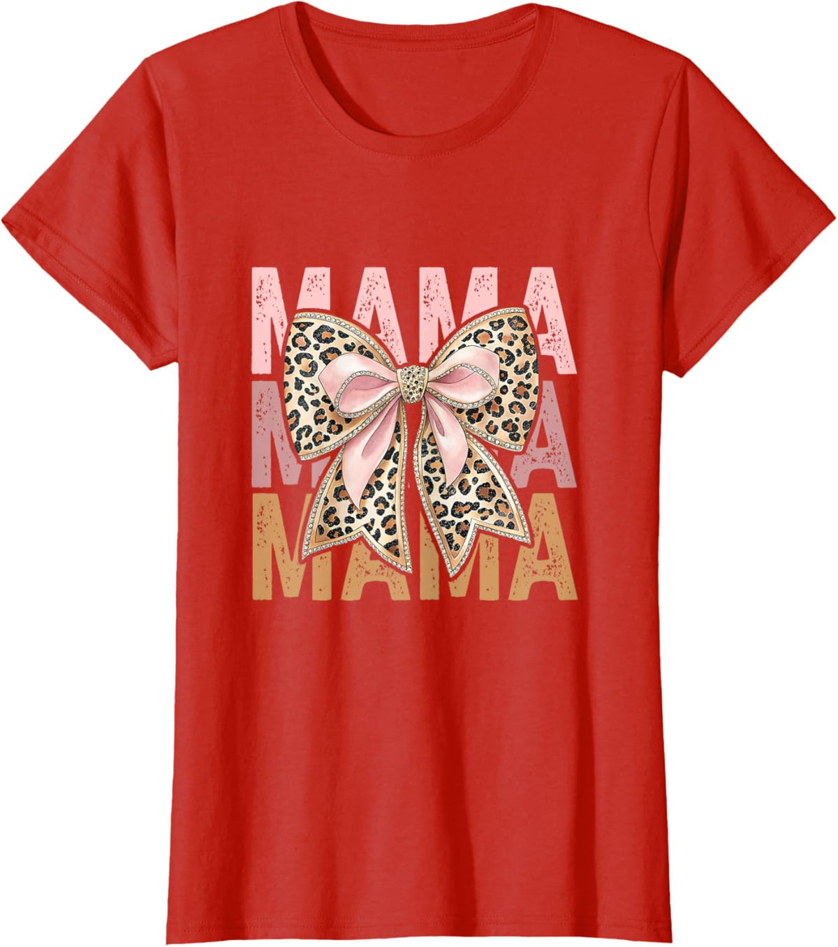 Retro Leopard Mama,Cute Mom Retro Coquette Bow Mother's Day