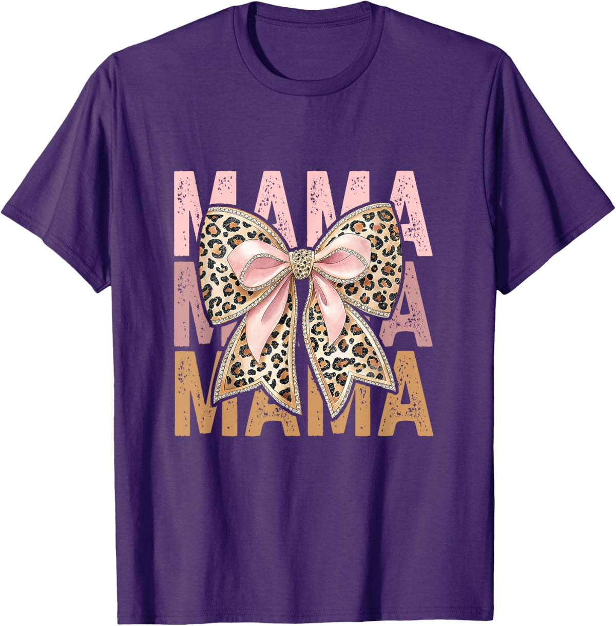 Retro Leopard Mama,Cute Mom Retro Coquette Bow Mother's Day