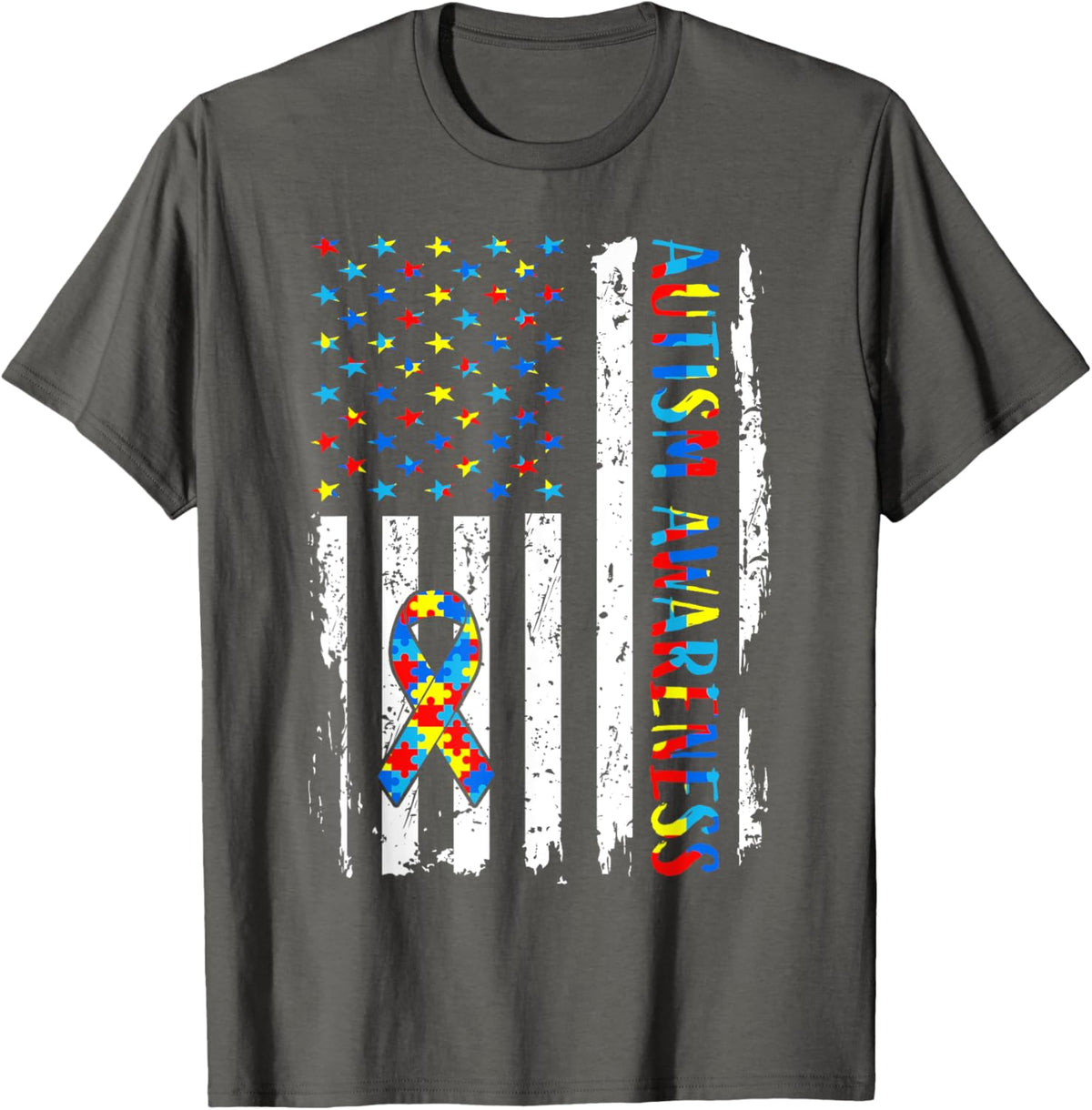Autism Awareness Mom Dad USA flag Autistic Awareness Autism