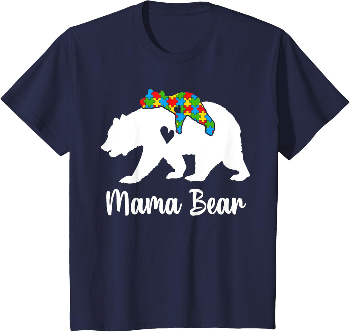Mama Bear Love Support Autism Awareness Bear Family