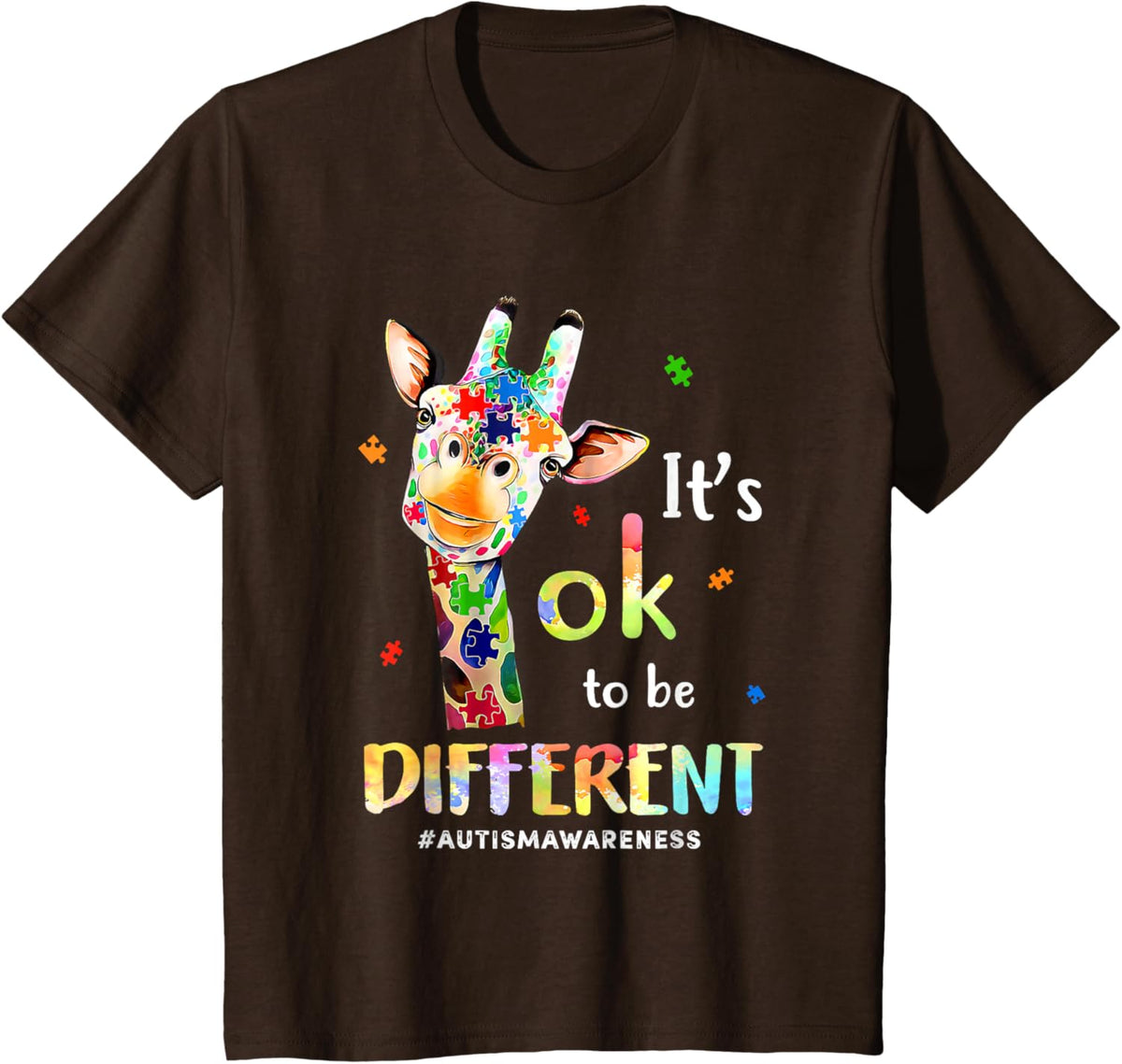 Autism Awareness Cute Giraffe Animal Its Ok To Be Different