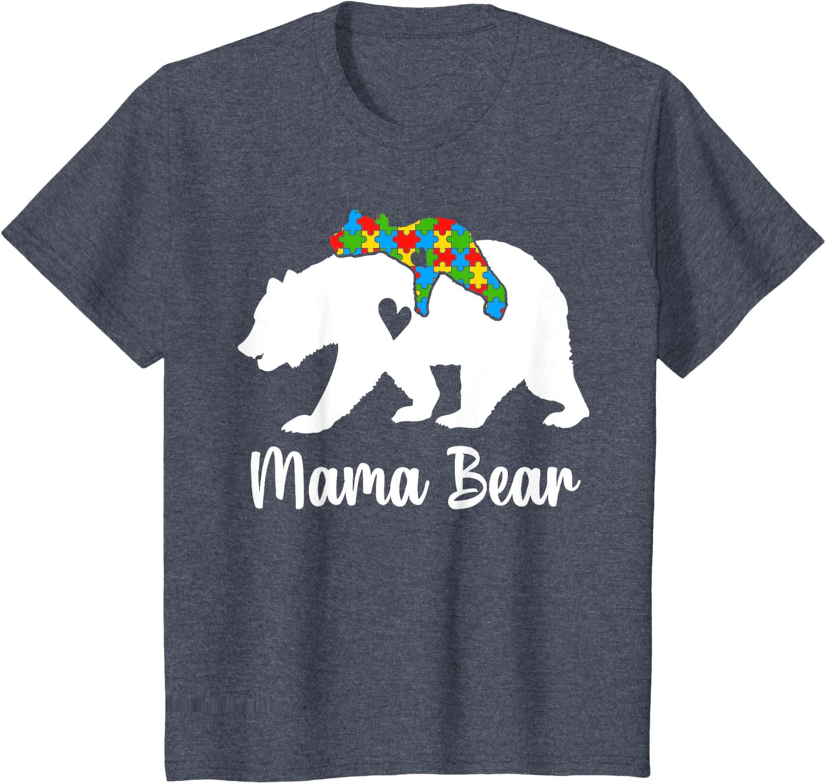 Mama Bear Love Support Autism Awareness Bear Family