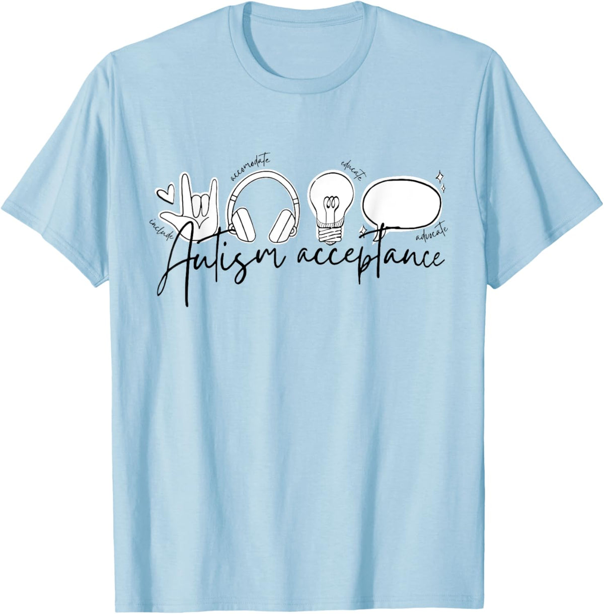 Autism Awareness Acceptance Shirt Support Mom Women Kid