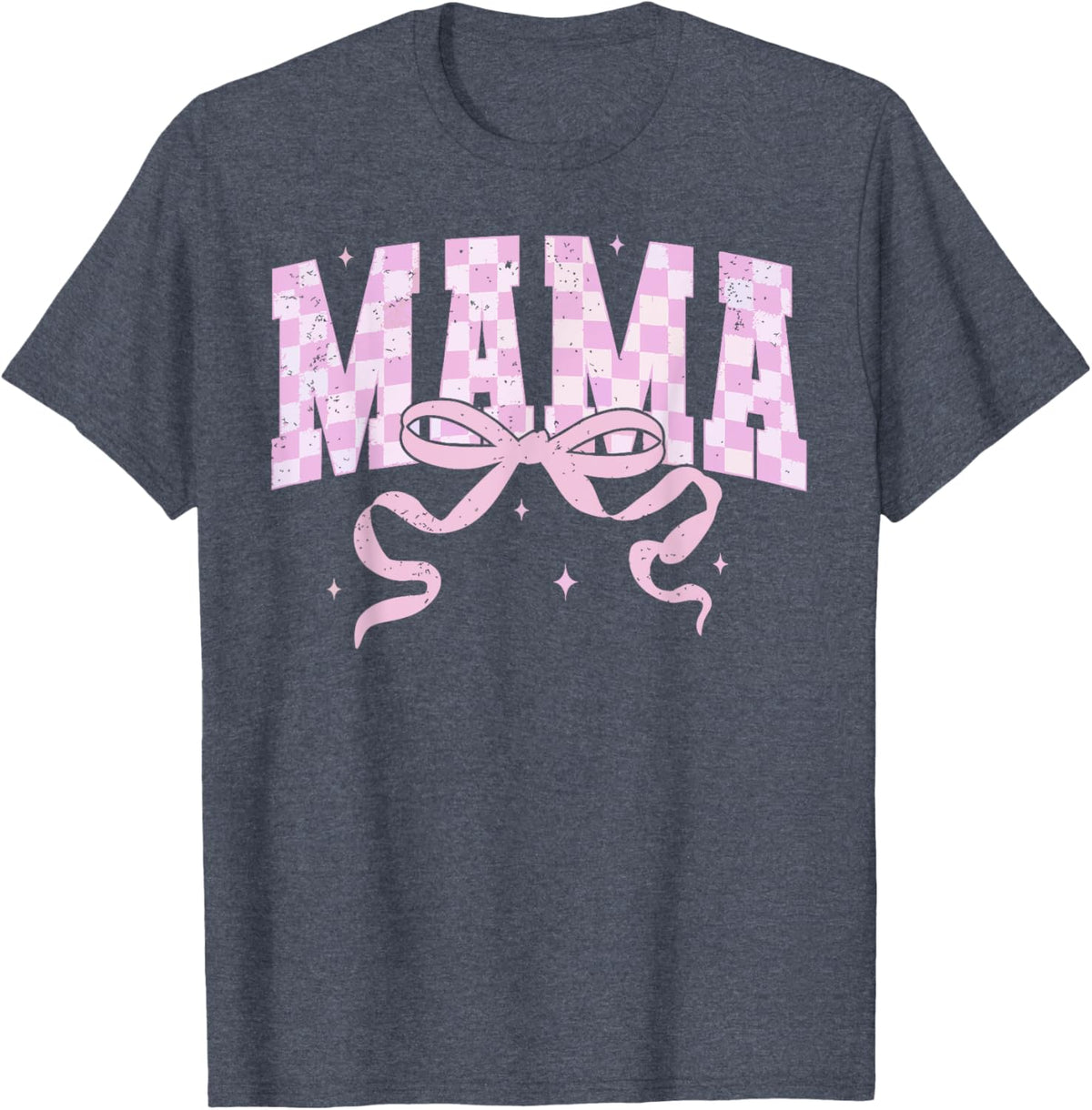 Retro Checkered Mama Coquette Mother's Day Pink Bow