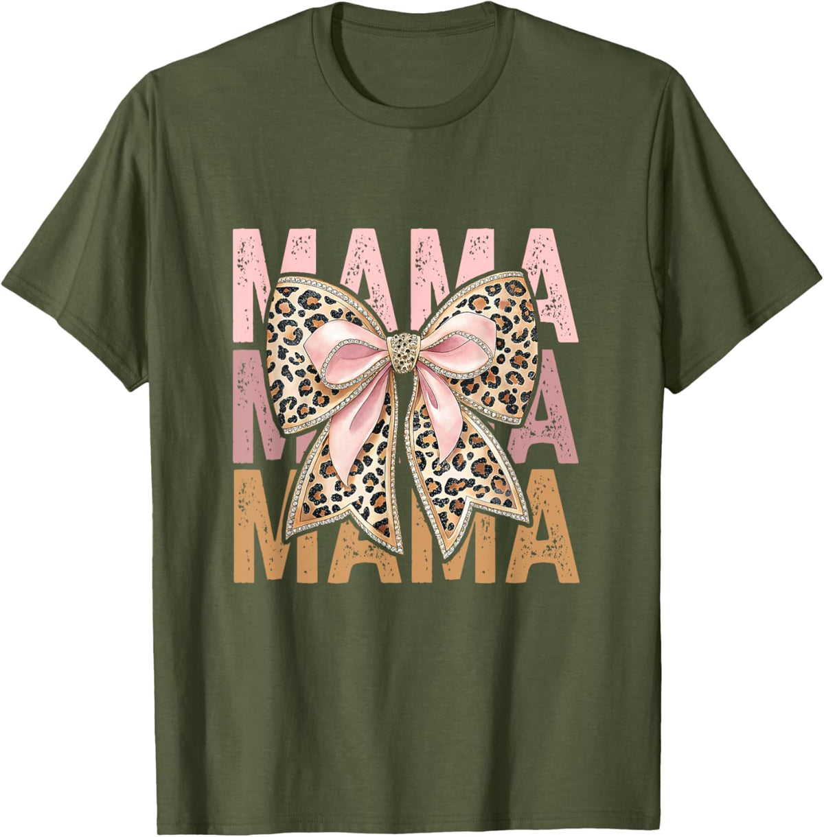 Retro Leopard Mama,Cute Mom Retro Coquette Bow Mother's Day