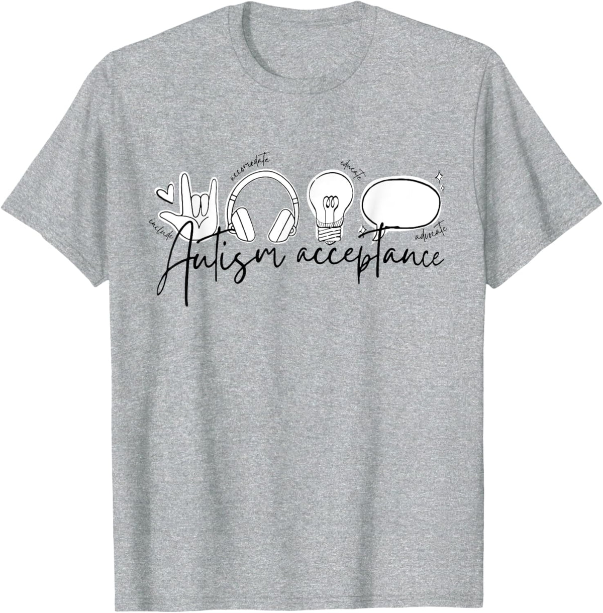 Autism Awareness Acceptance Shirt Support Mom Women Kid